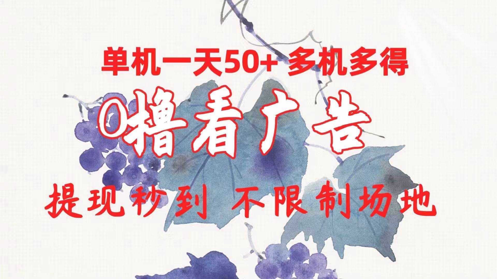 （10241期）0撸看广告 单机一天50+多机多得 提现秒到 不限制场地操作-泰戈创艺资源库