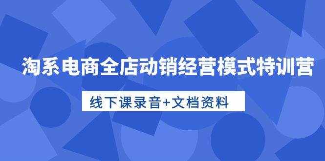 （10192期）淘系电商全店动销经营模式特训营，线下课录音+文档资料-泰戈创艺资源库