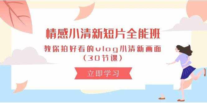 （10567期）情感 小清新短片-全能班，教你拍好看的vlog小清新画面 (30节课)-泰戈创艺资源库