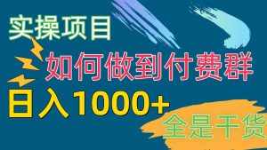 （10303期）[实操项目]付费群赛道，日入1000-泰戈创艺资源库
