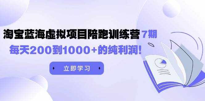 （9541期）黄岛主《淘宝蓝海虚拟项目陪跑训练营7期》每天200到1000+的纯利润-泰戈创艺资源库
