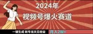 (9404期)2024年视频号爆火赛道,一键生成,新号当天见收益,月入20000+-泰戈创艺资源库