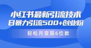 (9871期)日引500+月变现六位数24年最新小红书暴力引流兼职粉教程-泰戈创艺资源库
