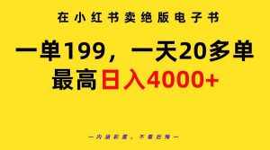 (9401期)在小红书卖绝版电子书,一单199 一天最多搞20多单,最高日入4000+教程+资料-泰戈创艺资源库