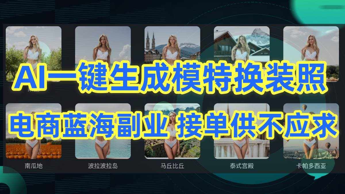 （9616期）AI制作一键生成模特换装照，电商蓝海副业供不应求-泰戈创艺资源库
