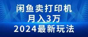 (10091期)2024闲鱼卖打印机,月入3万2024最新玩法-泰戈创艺资源库