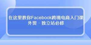 (10259期)在这里教你Facebook跨境电商入门课,外贸·独立站必修-泰戈创艺资源库