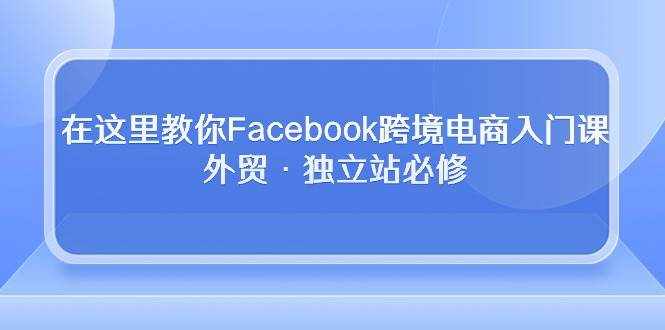 （10259期）在这里教你Facebook跨境电商入门课，外贸·独立站必修-泰戈创艺资源库