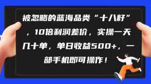 (10696期)被忽略的蓝海品类“十八籽”,10倍利润差价,实操一天几十单 单日收益500+-泰戈创艺资源库