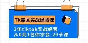 （10729期）Tk美区实战经验课程分享，3年tiktok实战经营，从0到1包你学会（29节课）-泰戈创艺资源库