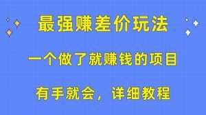 （10718期）一个做了就赚钱的项目，最强赚差价玩法，有手就会，详细教程-泰戈创艺资源库