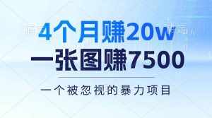 (10765期)4个月赚20万!一张图赚7500!多种变现方式,一个被忽视的暴力项目-泰戈创艺资源库