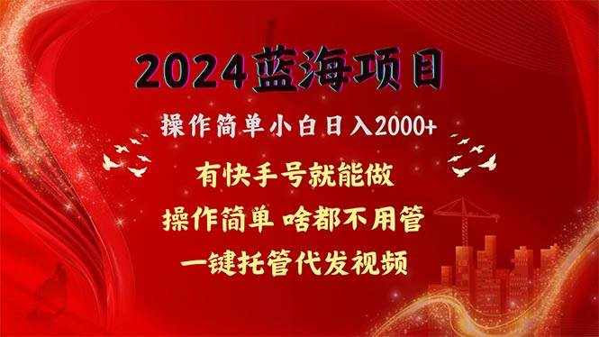 （10693期）2024蓝海项目，网盘拉新，操作简单小白日入2000+，一键托管代发视频，…-泰戈创艺资源库