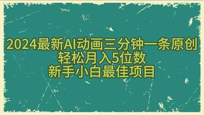 （10737期）2024最新AI动画三分钟一条原创，轻松月入5位数，新手小白最佳项目-泰戈创艺资源库