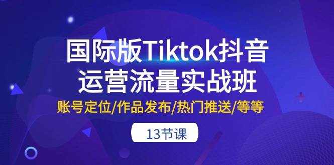 （10712期）国际版Tiktok抖音运营流量实战班：账号定位/作品发布/热门推送/等等-13节-泰戈创艺资源库