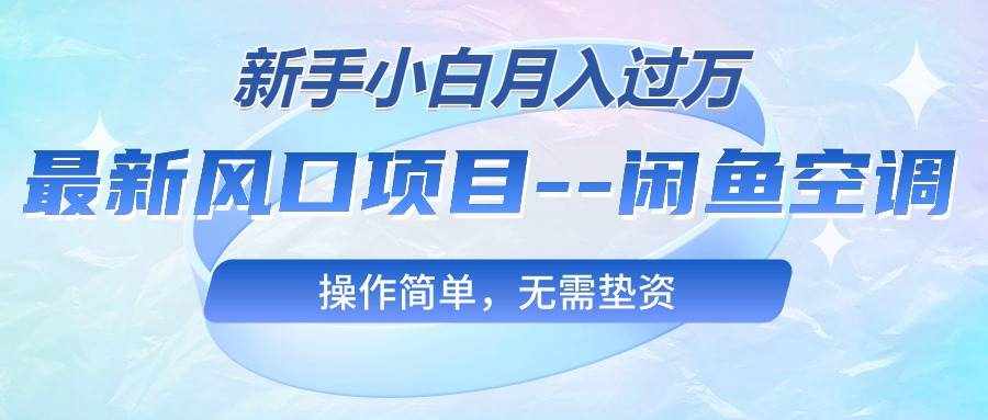 （10767期）最新风口项目—闲鱼空调，新手小白月入过万，操作简单，无需垫资-泰戈创艺资源库