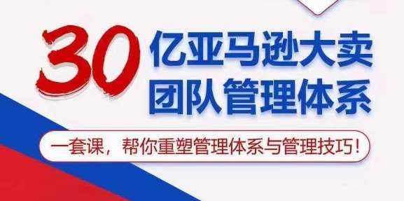30亿亚马逊大卖团队管理体系，一套课，帮你重塑管理体系与管理技巧-泰戈创艺资源库