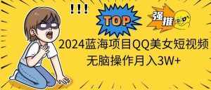 (10862期)2024蓝海项目QQ美女短视频无脑操作月入3W+-泰戈创艺资源库