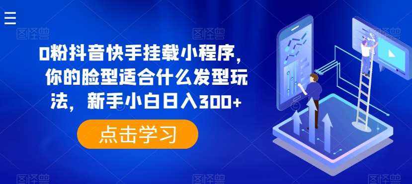 0粉抖音快手挂载小程序，你的脸型适合什么发型玩法，新手小白日入300+【揭秘】-泰戈创艺资源库