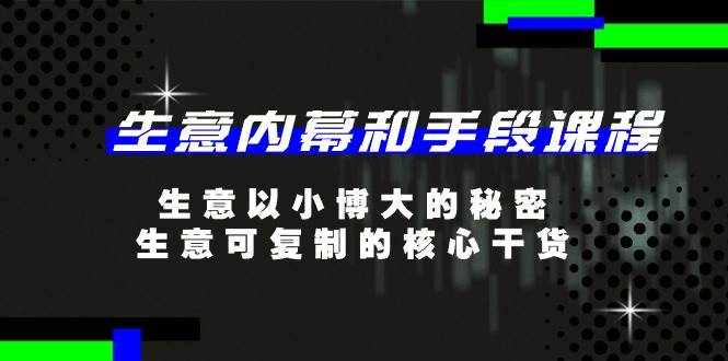 （11085期）生意 内幕和手段课程，生意以小博大的秘密，生意可复制的核心干货-20节-泰戈创艺资源库