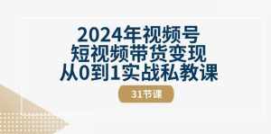 (10931期)2024年视频号短视频带货变现从0到1实战私教课(31节视频课)-泰戈创艺资源库