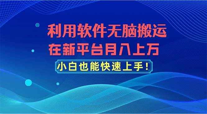（11078期）利用软件无脑搬运，在新平台月入上万，小白也能快速上手-泰戈创艺资源库