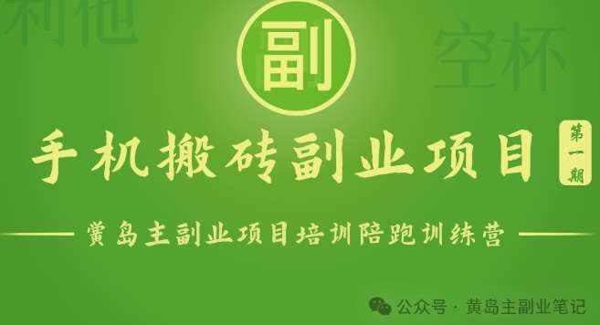 手机搬砖小副业项目训练营1.0，实测1小时收益50+，一部手机轻松日入100+-泰戈创艺资源库