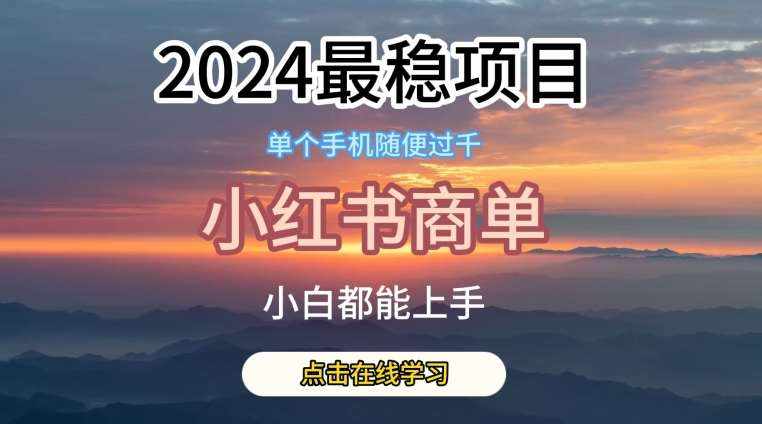 2024最稳蓝海项目,小红书商单项目,没有之一【揭秘】-泰戈创艺资源库