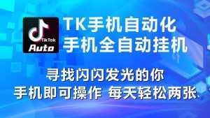 （10815期）海外抖音TK手机自动挂机，每天轻松搞2张-泰戈创艺资源库