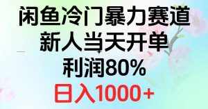 (10985期)2024闲鱼冷门暴力赛道,新人当天开单,利润80%,日入1000+-泰戈创艺资源库