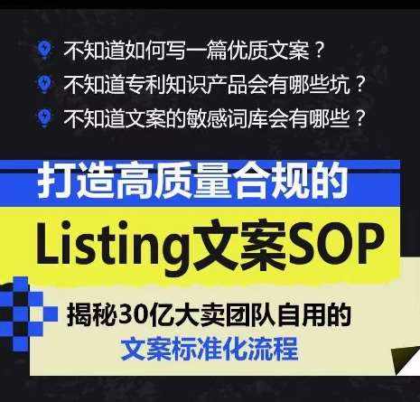 打造高质量合规的Listing文案SOP,掌握亚马逊文案工作的标准化-泰戈创艺资源库