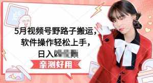 5月视频号野路子搬运，软件操作轻松上手，日入三位数【揭秘】-泰戈创艺资源库