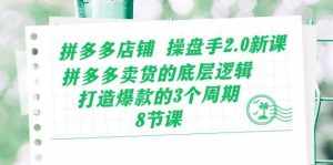 (10859期)拼多多店铺 操盘手2.0新课,拼多多卖货的底层逻辑,打造爆款的3个周期-8节-泰戈创艺资源库