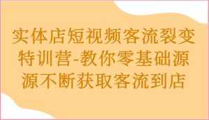 实体店短视频客流裂变特训营-教你零基础源源不断获取客流到店-泰戈创艺资源库