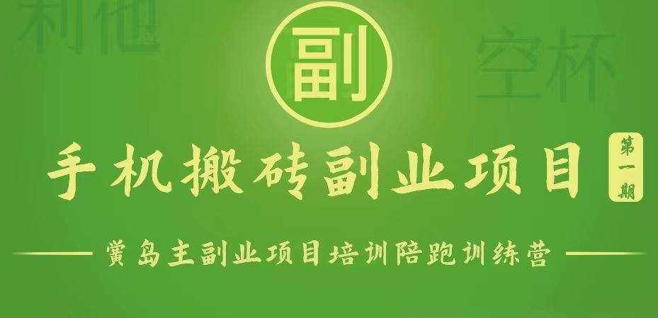 手机搬砖小副业项目训练营1.0，能用手机做的简单小副业-泰戈创艺资源库
