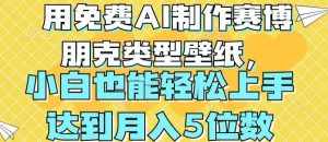 用免费AI制作赛博朋克类型壁纸,小白轻松上手,达到月入4位数【揭秘】-泰戈创艺资源库
