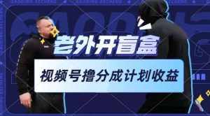 老外开盲盒视频，撸视频号分成计划收益，每天只需一小时，新手小白轻松上手【揭秘】-泰戈创艺资源库