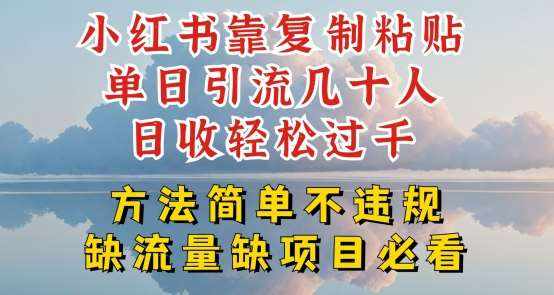 小红书靠复制粘贴单日引流几十人目收轻松过千，方法简单不违规【揭秘】-泰戈创艺资源库