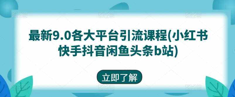 最新9.0各大平台引流课程(小红书快手抖音闲鱼头条b站)-泰戈创艺资源库