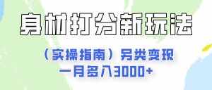 身材颜值打分新玩法(实操指南)另类变现一月多入3000+-泰戈创艺资源库