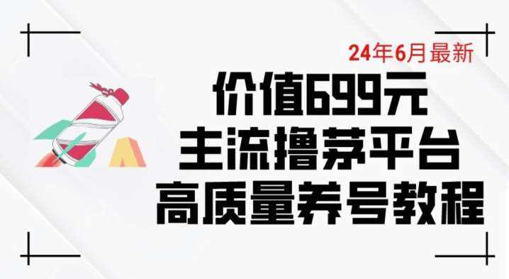 6月最新价值699的主流撸茅台平台精品养号下车攻略【揭秘】-泰戈创艺资源库