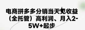 最新拼多多模式日入4K+两天销量过百单，无学费、 老运营代操作、小白福利，了解不吃亏-泰戈创艺资源库