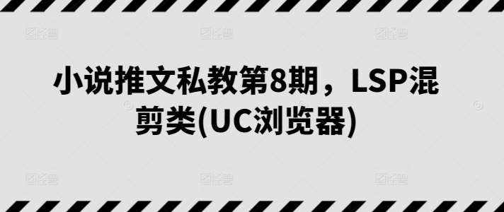 小说推文私教第8期，LSP混剪类(UC浏览器)-泰戈创艺资源库