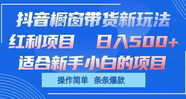 抖音橱窗带货新玩法,单日收益几张,操作简单,条条爆款【揭秘】-泰戈创艺资源库