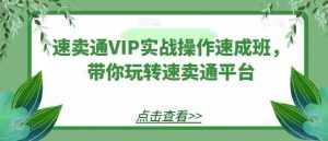 速卖通VIP实战操作速成班,带你玩转速卖通平台-泰戈创艺资源库