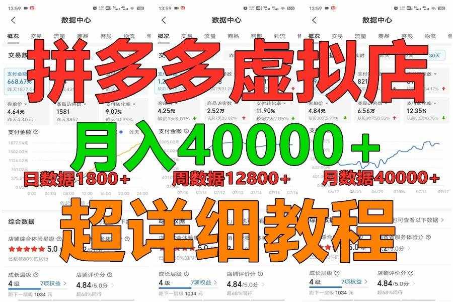 拼多多虚拟电商训练营月入40000+，全网最详细，你做你也行，暴利稳定长久-泰戈创艺资源库