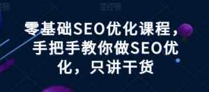 零基础SEO优化课程，手把手教你做SEO优化，只讲干货-泰戈创艺资源库