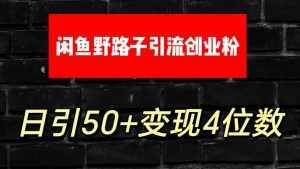 大眼闲鱼野路子引流创业粉，日引50+单日变现四位数-泰戈创艺资源库