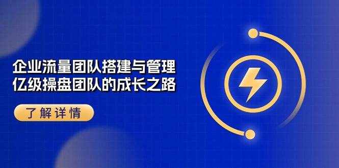 企业流量团队搭建与管理，亿级操盘团队的成长之路（28节课）-泰戈创艺资源库