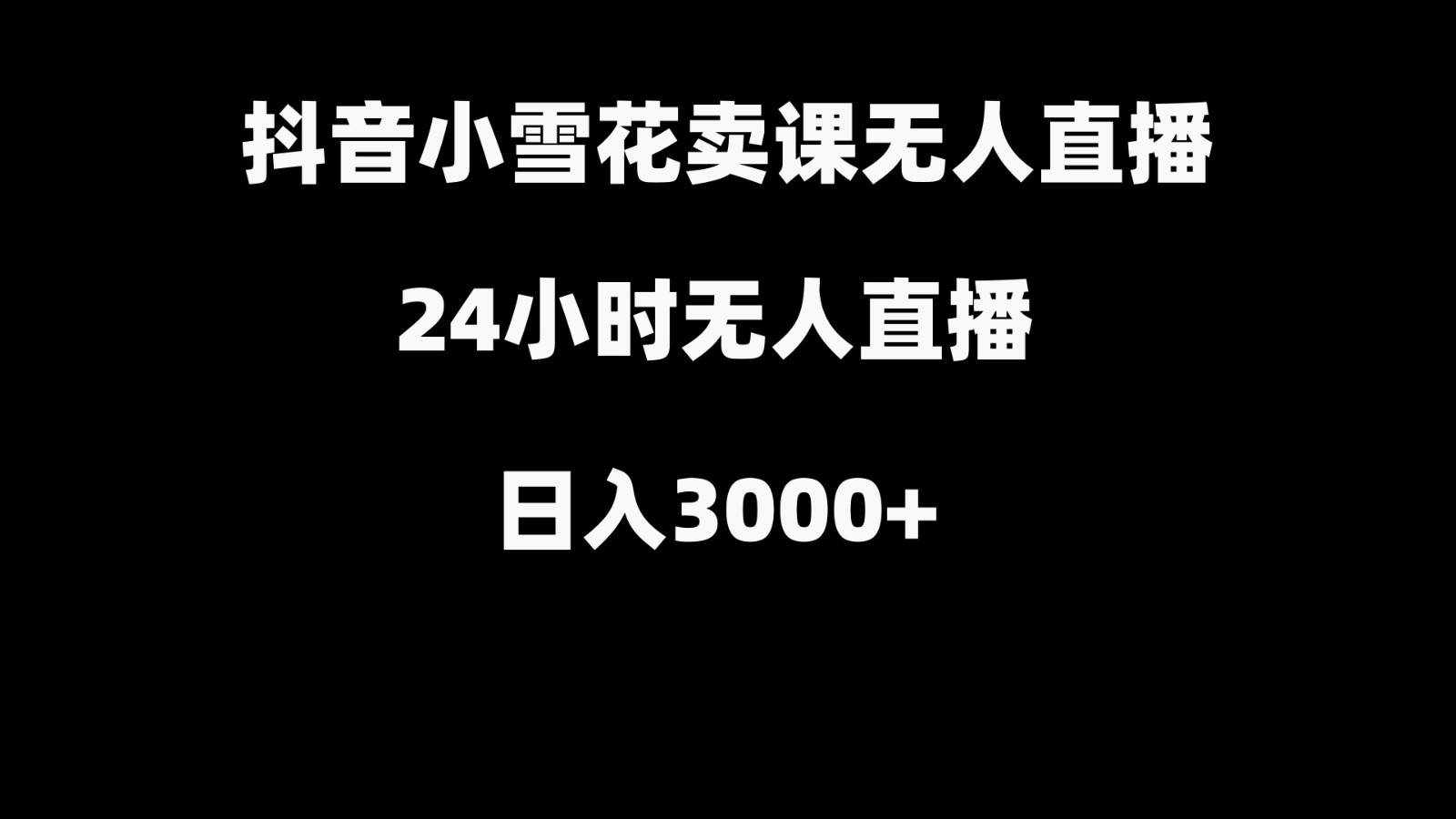 抖音小雪花卖缝补收纳教学视频课程，无人直播日入3000+-泰戈创艺资源库